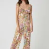 FREE PEOPLE ROLLING HILLS JUMPSUIT IN TEA COMBO