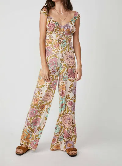Free People Rolling Hills Jumpsuit In Tea Combo In White