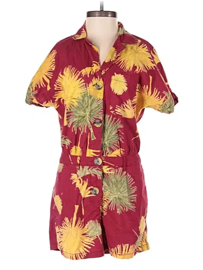 Pre-owned Free People Romper In Burgundy