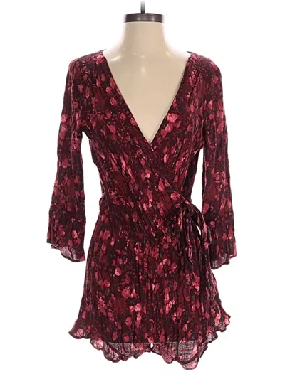 Pre-owned Free People Romper In Burgundy