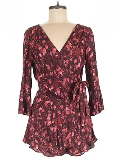 Pre-owned Free People Romper In Burgundy