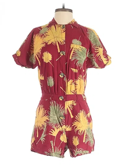 Pre-owned Free People Romper In Burgundy