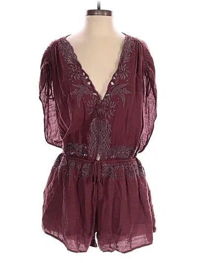 Pre-owned Free People Romper In Burgundy