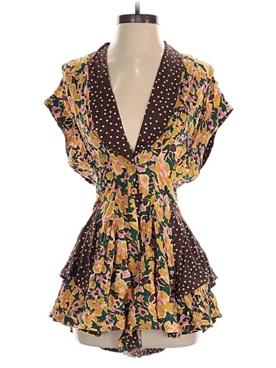 Pre-owned Free People Romper In Green