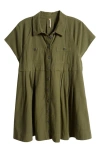 FREE PEOPLE RONNIE COTTON POPLIN MINI SHIRTDRESS