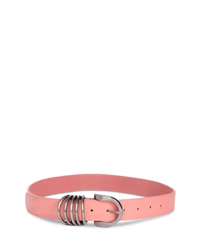 Free People Rori Leather Belt In Silver