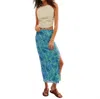 Free People Rosalie Floral Print Mesh Skirt In Blue