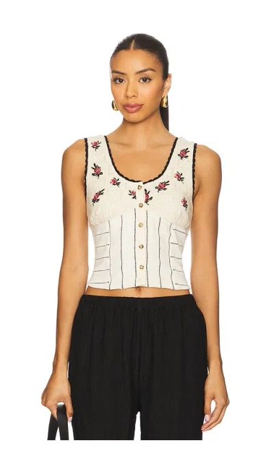 Free People Rose Bud Knit Top In Multi