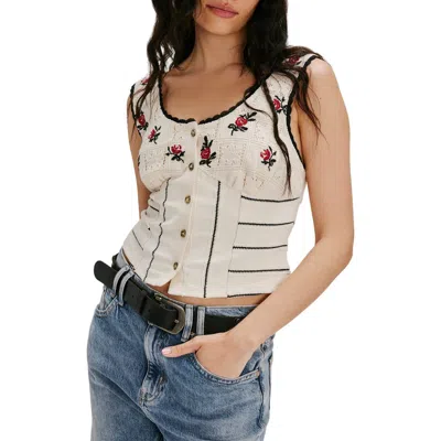 Free People Rose Bud Pointelle Knit Tank In Multi