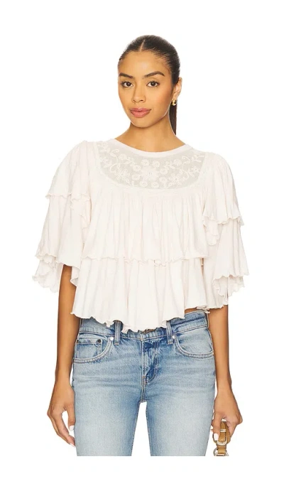Free People Rose Party Tee In White
