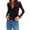 Free People Rosebud Cuff Long Sleeve T-shirt In Black