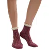 Free People Rosebud Waffle Knit Ankle Socks In Hawthorne Rose