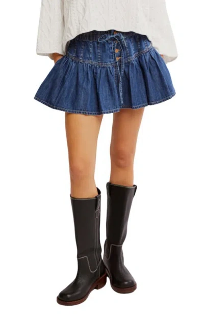 FREE PEOPLE FREE PEOPLE ROSELLE DRAWSTRING DENIM MINISKIRT