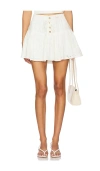 Free People Roselle Ruffled Broderie Mini Skirt In Ivory