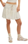 Free People Roselle Eyelet Tie Waist Miniskirt In Ivory