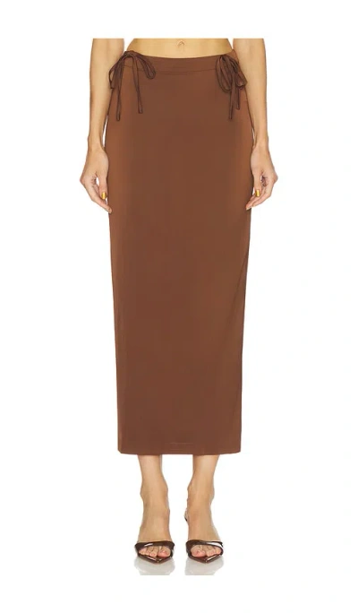Free People Rosetto Column Skirt In Brown