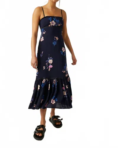 Free People Rosie Posie Floral Midi Dress In Blue