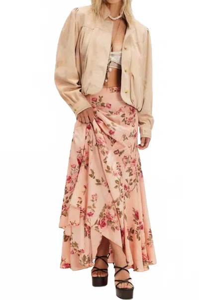 Free People Rowan Floral Maxi Skirt In Blush In Multi