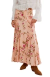 Free People Rowan Floral Smocked Maxi Skirt In Gray