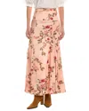Free People Rowan Maxi Skirt In Floral Mauve In Pink