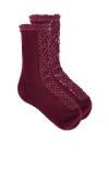 Free People Rubies Crochet Socks In Red