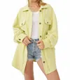 Free People Ruby Long Sleeve Button Front Jacket In Luminary In Green