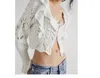 Free People Ruffle Avery Cardigan In Icicle In Multi