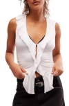 Shop Free People Ruffle Me Away Top In Ivory