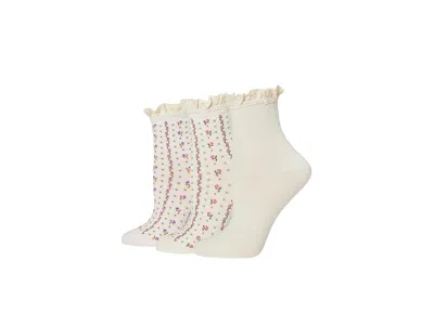 Free People Ruffle Socks Pack Women's Quarter Length Socks Shoes Tainted Love, Cotton In Neutral