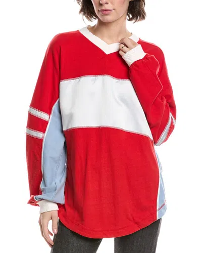 Free People Rugby Ready Layer Pullover In Red