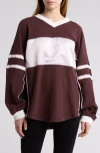 Free People Rugby Ready Layer Top In Dark Espresso Combo In Dark Espersso Combo