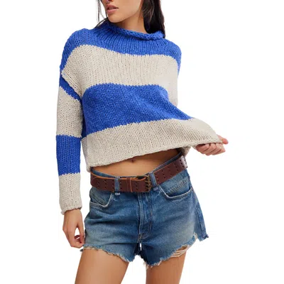 Free People Opal Rugby Stripe Sweater In Blue
