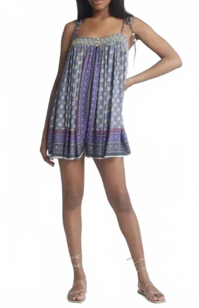 Free People Rule The World Romper In Blue Combo In Purple
