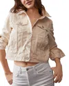 Free People Rumors Denim Jacket In Ivory