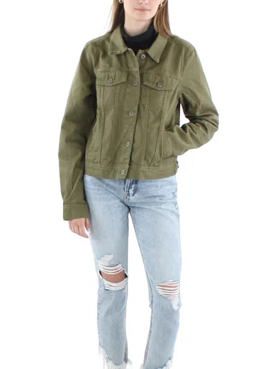 Free People Rumors Womens Short Casual Denim Jacket In Multi