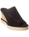 Free People Running In Suede Wedge Sandal In Black