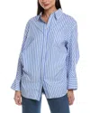 Free People Sabine Tailored Stripe Shirt In Blue