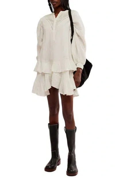 FREE PEOPLE FREE PEOPLE SACHI LONG SLEEVE RUFFLE MINIDRESS