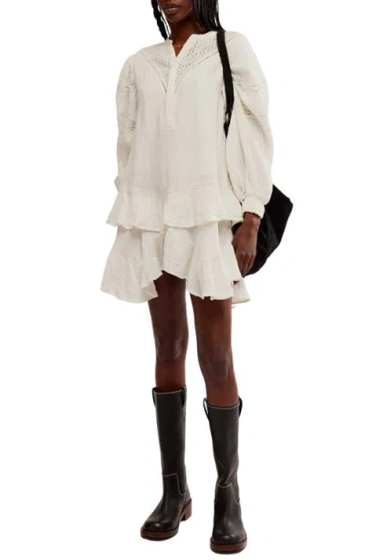 FREE PEOPLE FREE PEOPLE SACHI LONG SLEEVE RUFFLE MINIDRESS