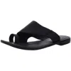 Free People Womens Toe Loop Leather Slide Sandals In Black