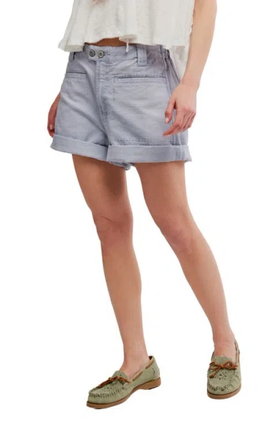 Free People Sakura Cuffed Chino Shorts In Blue