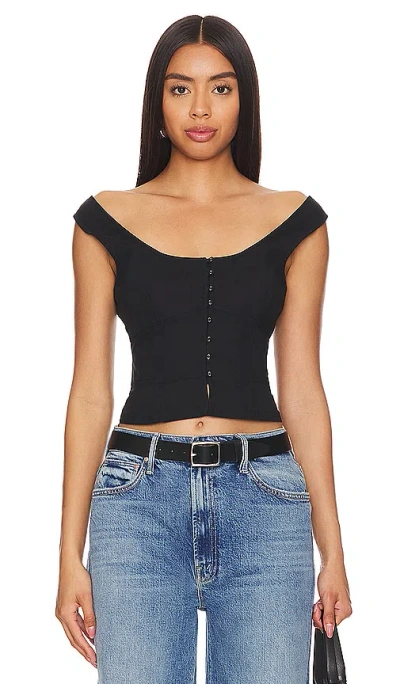Free People Sally Solid Corset Top In Black