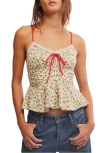 Free People Sammi Floral Camisole In Antique Ivory Combo