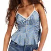 Free People Sammi Ruched Tank In Allure Blue Combo In Blue