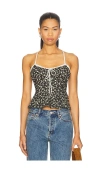 Free People Sammi Tank Top In Washed Black Floral