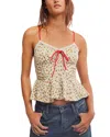 Free People Sammi Floral Camisole In Antique Ivory