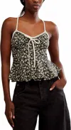 Free People Sammi Tank Top In Washed Black Combo