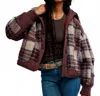 Free People Sana Quilted Bomber Jacket In Burgundy Plaid In Multi