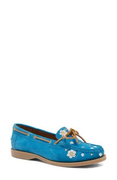 Free People Sandy Beaded Boat Shoe In Blue
