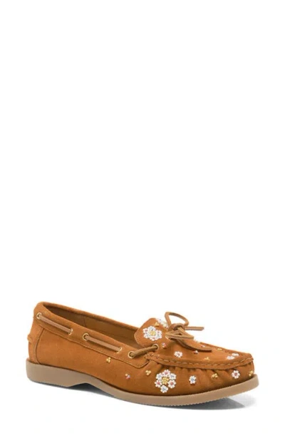 Free People Sandy Beaded Boat Shoe In Brown